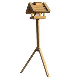 Nobby Vogelhaus Sally aus Holz in Braun mit Futtersilo 60 x 60 x 131 cm – Bild 1 von 4