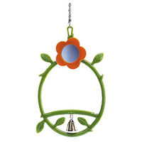Produktbild von Nobby Vogelschaukel Blumen mit Glocke aus Kunststoff für Wellensittiche und Kanarienvögel in Grün - 17 cm