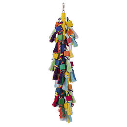 Produktbild von Nobby Vogelspielzeug aus Holzblöcken und Baumwolle für Papageien und Großsittiche bunt - 50 cm