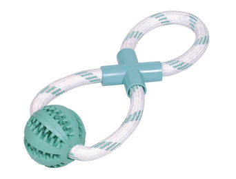 Produktbild von Nobby Vollgummi Ball mit Seil in Türkis Ø 7cm - 30 cm