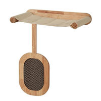 Produktbild von Nobby Wandelement Hängematte Nio für Katzen in Creme mit Holz und Kratzmöbel-Funktion 70 x 31,5 x 79 cm