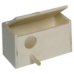 Nobby Wellensittich Nistkasten aus Holz mit Loch links 21 x 13 x 12,5 cm – Bild 1 von 2