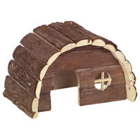 Produktbild von Nobby Woodland Holzhaus Samy Nagerhäuschen aus Holz für Meerschweinchen Hamster und Kaninchen 35 x 20 x 23 cm Braun