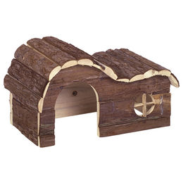Nobby Woodland Nager-Holzhaus Sunny Häuschen für Kaninchen und Meerschweinchen aus Naturholz Braun 43 x 22 x 28 cm – Bild 1 von 2