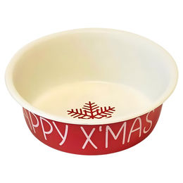 Produktbild von Nobby Xmas Futternapf aus Edelstahl beige-rot 450 ml