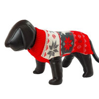 Produktbild von Nobby Xmas Hundepullover Snowflake rot Mikrofaser Rückenlänge 30 cm