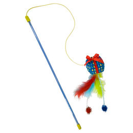 Produktbild von Nobby Xmas Katzenangel Geschenkbox mit Catnip und buntem Plüsch für Katzen