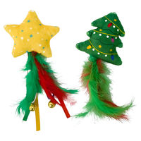 Produktbild von Nobby Xmas Katzenspielzeug Set aus Plüsch mit Knisterfunktion und Catnip Stern und Baum 2er Set - 2 Stk.