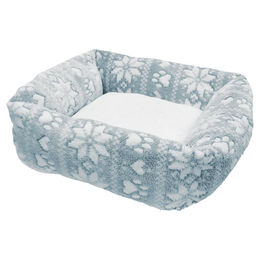 Produktbild von Nobby Xmas Komfort Hundebett eckig Flokon grau 70 x 70 x 21 cm