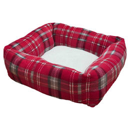 Produktbild von Nobby Xmas Komfort Hundekissen eckig aus Plüsch Rot Weiß 60 x 60 x 20 cm
