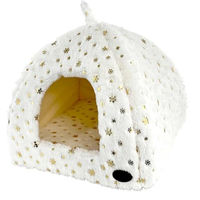 Produktbild von Nobby Xmas Kuschelhöhle Snowflake Plüsch Weiß Gold Klein