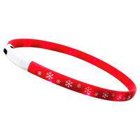 Produktbild von Nobby Xmas LED Lichtschlauch Flake rot 65 cm für Hunde mit USB Akku zur Sichtbarkeit bei Nacht