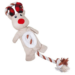Produktbild von Nobby Xmas Plüsch Elch mit Seil Hundespielzeug Beige