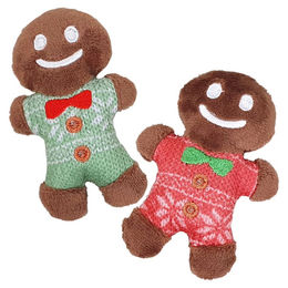 Produktbild von Nobby Xmas Plüsch Lebkuchenmann Catnip Spielzeug für Katzen - 2 x 10 cm