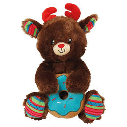 Produktbild von Nobby Xmas Plüschspielzeug Elch mit Donut Braun Bunt 32 cm - 32 cm