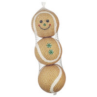 Produktbild von Nobby Xmas Tennisbälle Lebkuchenmann 3er Netz Braun 6 cm