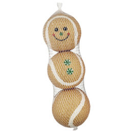 Produktbild von Nobby Xmas Tennisbälle Lebkuchenmann 3er Netz Braun Durchmesser 4,5 cm