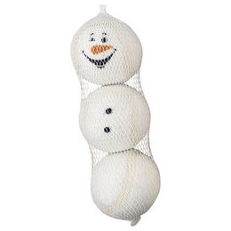 Produktbild von Nobby Xmas Tennisbälle Schneemann 3er Netz Weiß
