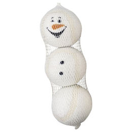 Produktbild von Nobby Xmas Tennisbälle Schneemann 3er Netz Weiß Durchmesser 4,5 cm