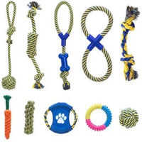 Produktbild von nobleza 10-teiliges Hundespielzeug-Set aus Baumwolle in Bunt für alle Größen