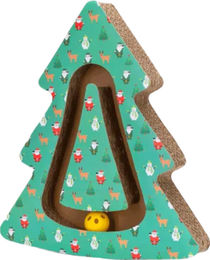 Nobleza 2-in-1 Kratzbrett für Katzen in Weihnachtsbaum-Form aus Pappe in Grün – Bild 1 von 1