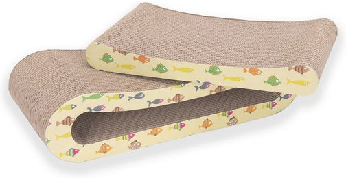 Nobleza 2 in 1 Kratzpappe für Katzen mit Katzenminze aus Karton 44,5 x 20 x 11 cm – Bild 1 von 11
