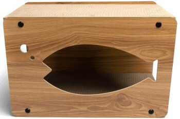nobleza 2in1 Kratzbrett und Tunnel aus Kratzpappe für Katzen in Natur Braun – Bild 1 von 3