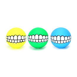 Produktbild von nobleza 3er Set Hundebälle aus Gummi mit Zahnabbildung bunt 7,5 cm - 3 x 7,5 cm