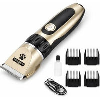 Produktbild von nobleza Akku Schermaschine Set für Hunde und Katzen kabellos mit 4 Aufsätzen in Gold/Schwarz