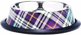 Produktbild von nobleza Anti-Rutsch Futternapf aus Edelstahl für Hunde und Katzen lila Größe L