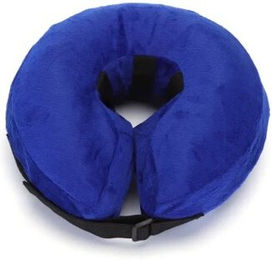 nobleza Aufblasbare Halskrause Schutzkragen aus Velours Blau XL – Bild 1 von 3