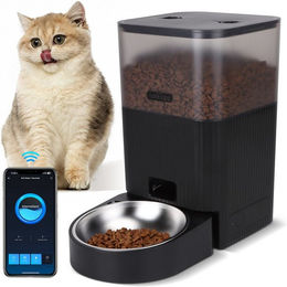 nobleza Automatischer Futterautomat mit Timer und Wifi für Katze und Hund 4.2L Schwarz – Bild 1 von 5