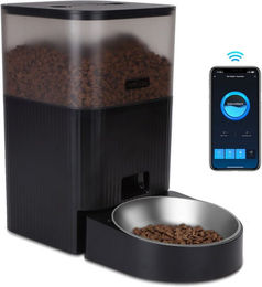 nobleza Automatischer Futterautomat mit Timer und WiFi für Katze und Hund 4.2L Schwarz – Bild 1 von 2