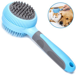nobleza Doppelseitige verstellbare Bürste aus TPR für Hunde und Katzen in Blau und Grau – Bild 1 von 7