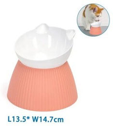 nobleza Erhöhter Katzennapf aus Kunststoff in Rosa – Bild 1 von 3