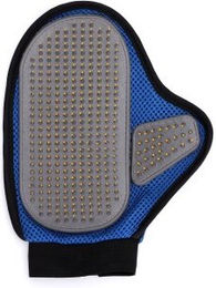 nobleza Fellpflege Handschuh mit Edelstahl-Stahlborsten in Blau für Drahthaar – Bild 1 von 1