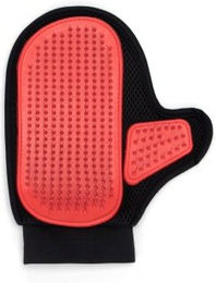 nobleza Fellpflege Handschuh mit Stahlborsten in Rot – Bild 1 von 3