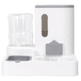 nobleza Futter- und Trinkstation Futternapf Set für Katzen aus Kunststoff in Weiß oder Grau - 1000 ml – Bild 1 von 3