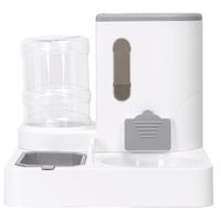 Produktbild von nobleza Futter- und Trinkstation Futternapf Set für Katzen aus Kunststoff in Weiß oder Grau - 1000 ml
