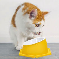 Produktbild von Nobleza Gesundheits-Futternapf für Katzen aus Kunststoff in Gelb, abnehmbar und waschbar