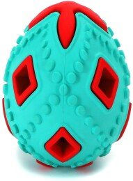 nobleza Gummi-Ei Kauspielzeug für Hunde aus Naturkautschuk in Blau und Rot – Bild 1 von 2