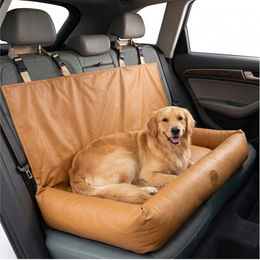 Nobleza Hunde-Autositz aus Kunstleder für große und mittlere Hunde Braun 92x52x47cm wasserdicht – Bild 1 von 3