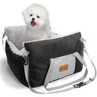 Produktbild von nobleza Hunde-Autositz aus Plüsch für kleine Hunde in Schwarz