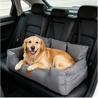 Produktbild von nobleza Hunde-Autositz für mittlere Hunde in Grau, abnehmbar und waschbar