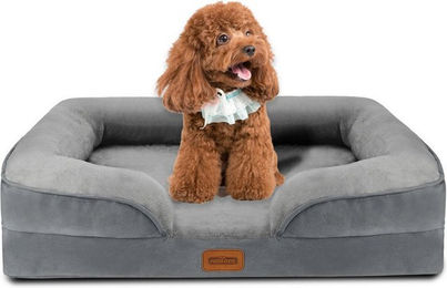 nobleza Hundebett mit Memory Foam Orthopädische Hundematratze Waschbar und Wasserdicht Grau – Bild 1 von 5