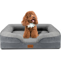 Produktbild von nobleza Hundebett mit Memory Foam Orthopädische Hundematratze Waschbar und Wasserdicht Grau