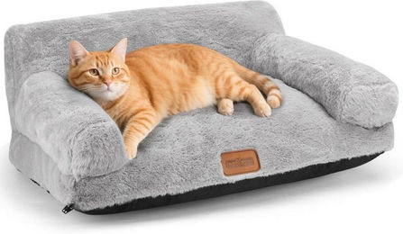 nobleza Hundebett und Katzenbett aus Plüsch für kleine Hunde und Katzen in Grau – Bild 1 von 5