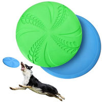 Produktbild von Nobleza Hundefrisbee Set aus Naturkautschuk für Land und Wasser Blau und Grün 2 Stück 20cm