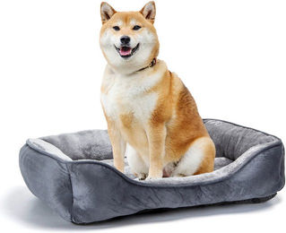 nobleza Hundematratze Hundebett für kleine und mittelgroße Hunde in Grau mit rutschfester Unterseite und weicher Plüschfüllung – Bild 1 von 2