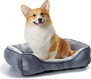 nobleza Hundematratze Hundebett für kleine und mittlere Hunde in Grau mit weicher Plüschfüllung und rutschfestem Boden – Bild 1 von 5
